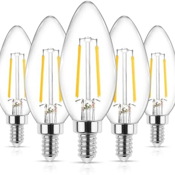 New in Package Ascher E12 LED Classic Candelabra Clear Bulb Eq. 40W (5 Pack) - Picture 2 of 2